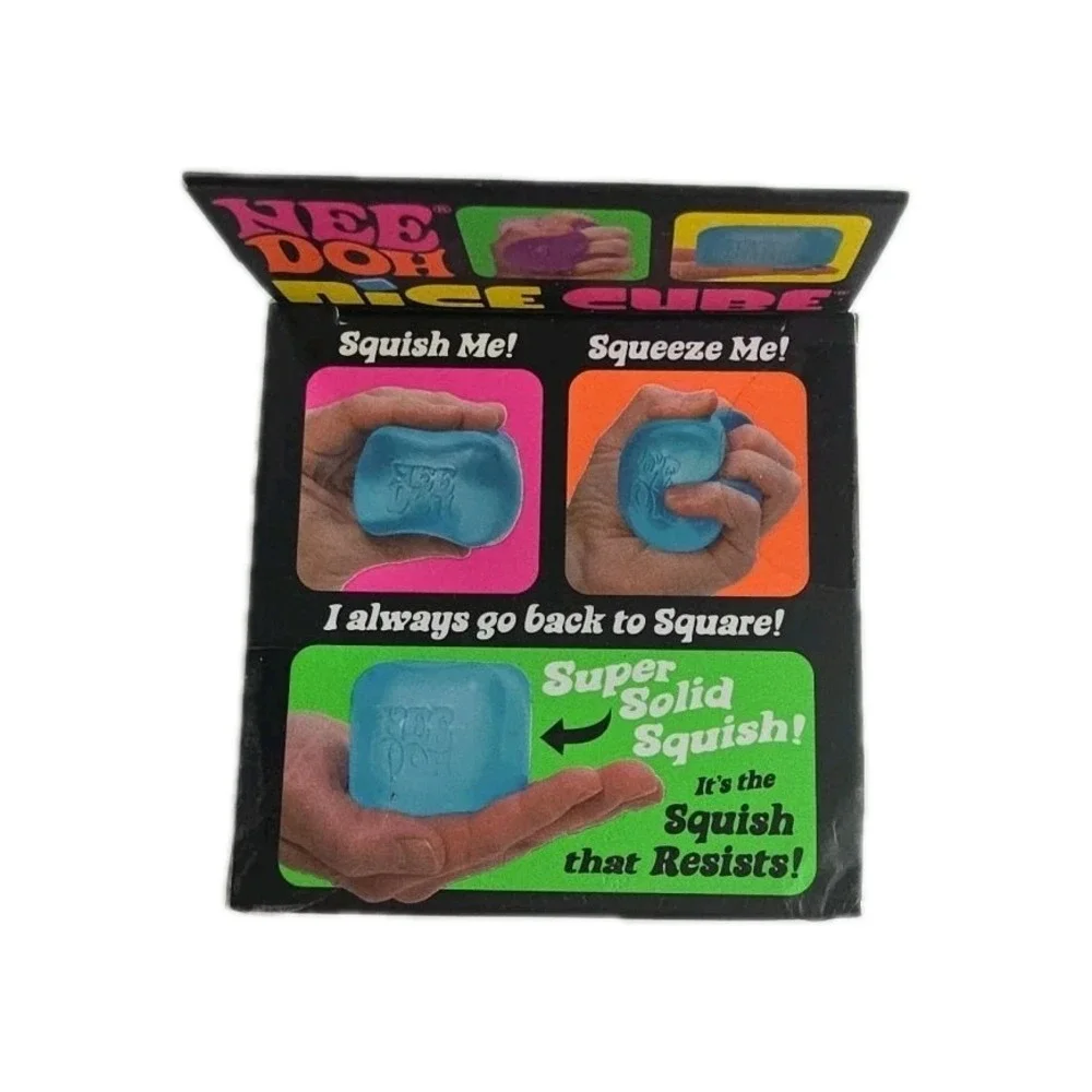 Nee Doh Nice Cube - Super Solid Squish! (Blue) - Brand New/Factory Sealed!
